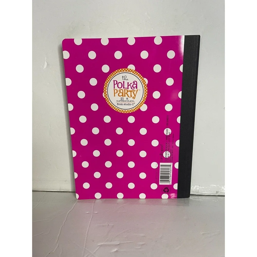Studio C Composition Notebook Set 3pk Pink Chevron Green Polka Dot Wide Ruled